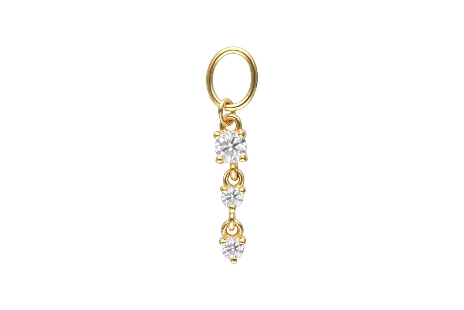 18 Karat Gold Anhänger für Clicker 3 EINGEFASSTE MOISSANITE