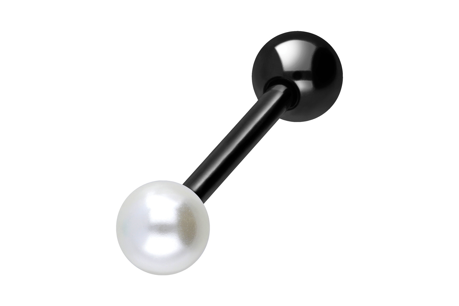 Surgical steel barbell SYNTHETIC PEARL + SURGICAL STEEL BALL