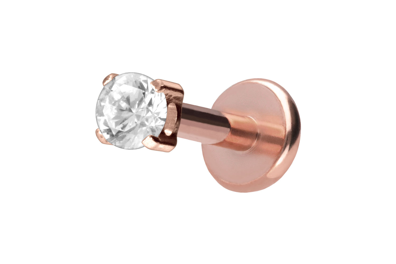 Titan Labret mit Push Fit EINGEFASSTER KRISTALL