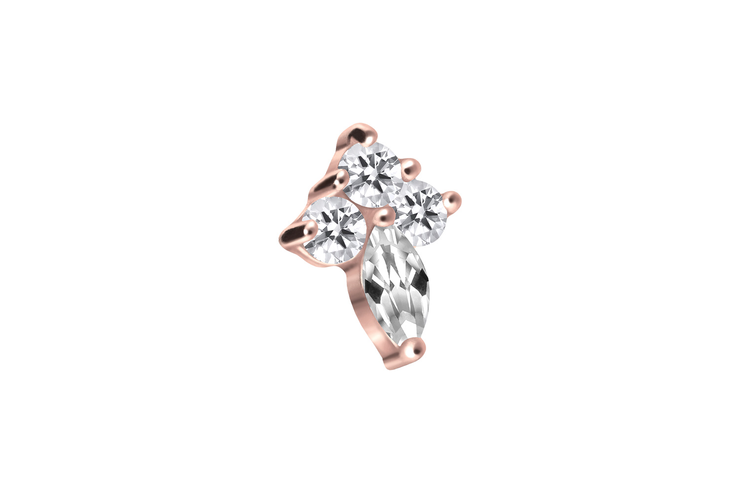 Titanium screw-in attachment with external thread CRYSTAL DROP + 3 CRYSTALS ++SALE++
