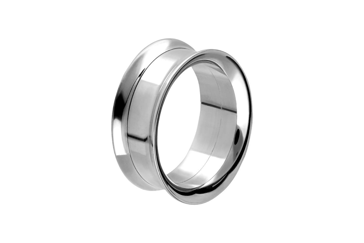 Surgical steel double flared tunnel