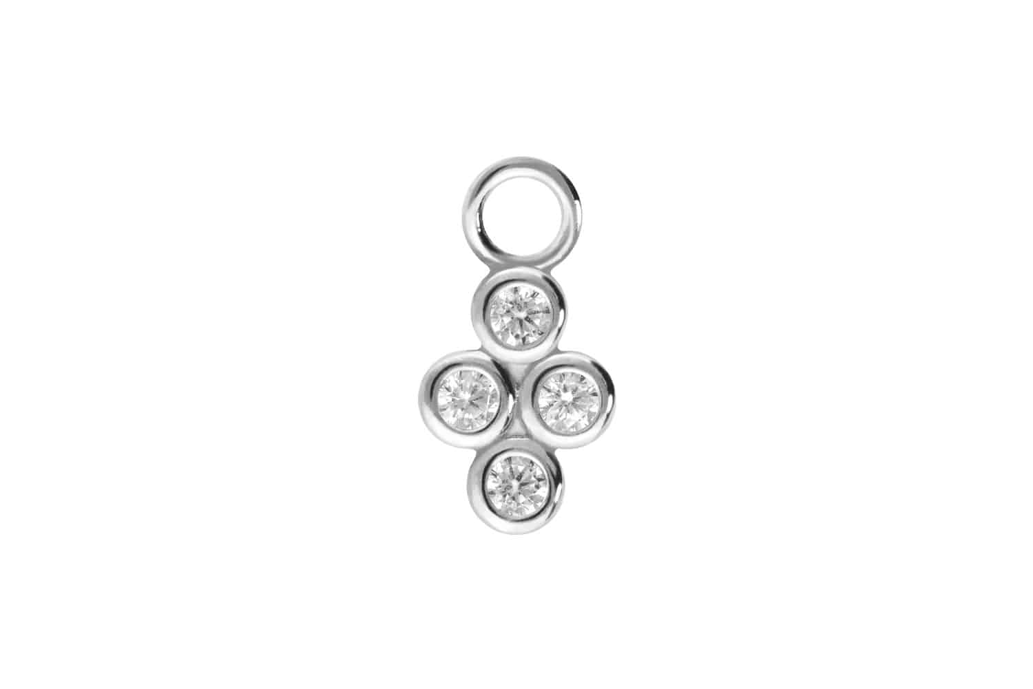 Surgical tseel pendant for clickers 4 SETTED CRYSTALS