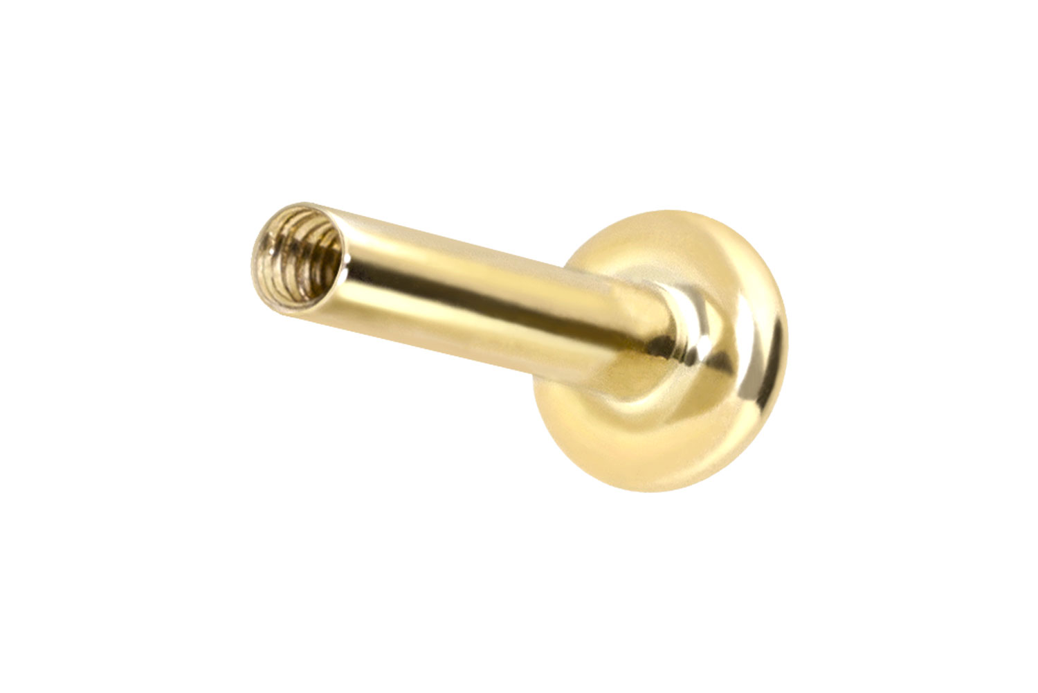 14 carat gold labret wíth internal thread without attachment