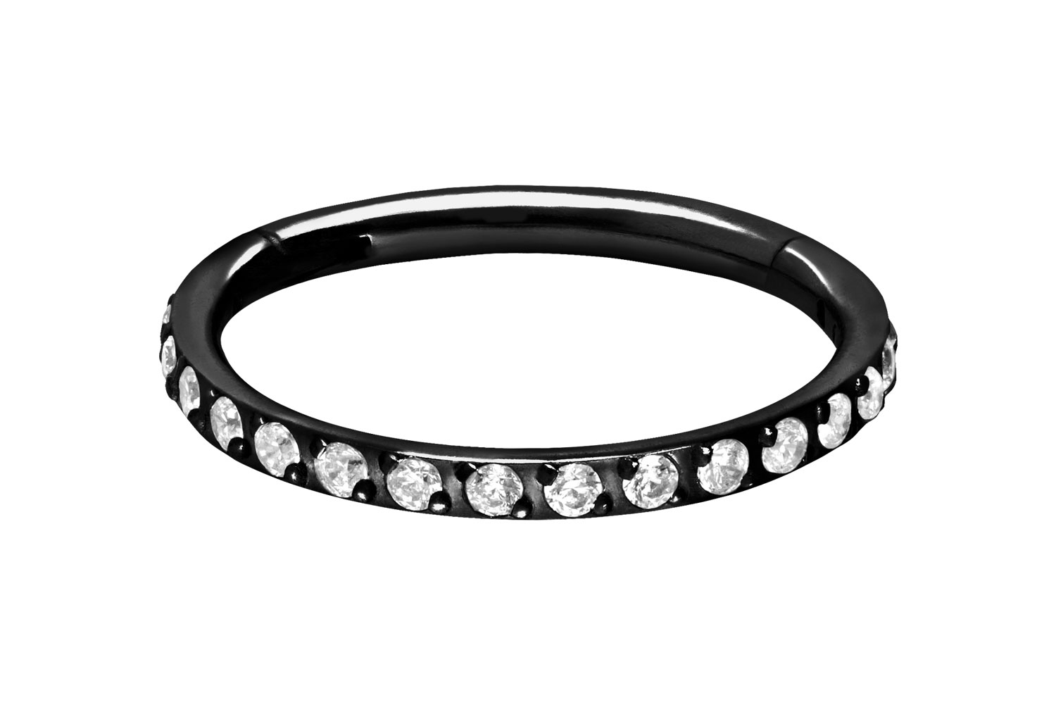 Titanium segment ring clicker SETTED CRYSTALS