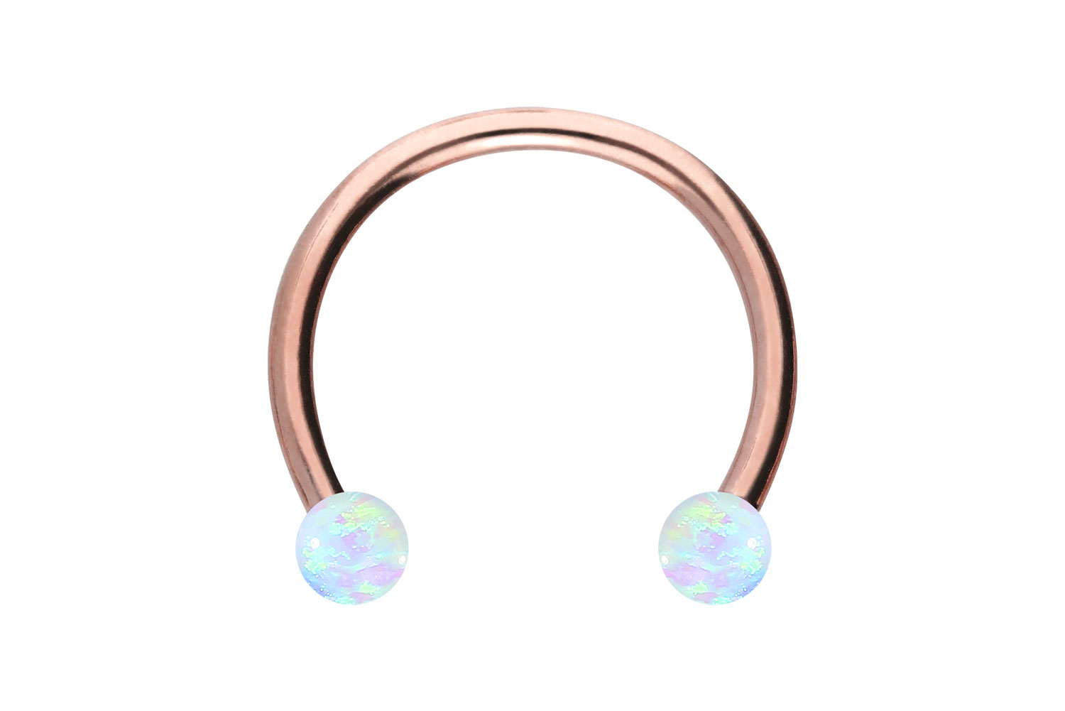 Chirurgenstahl Hufeisenring SYNTHETISCHE OPALE