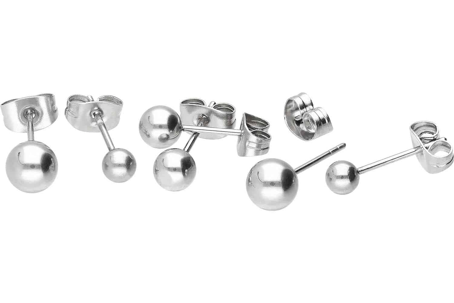 Surgical steel ear studs - highly polished