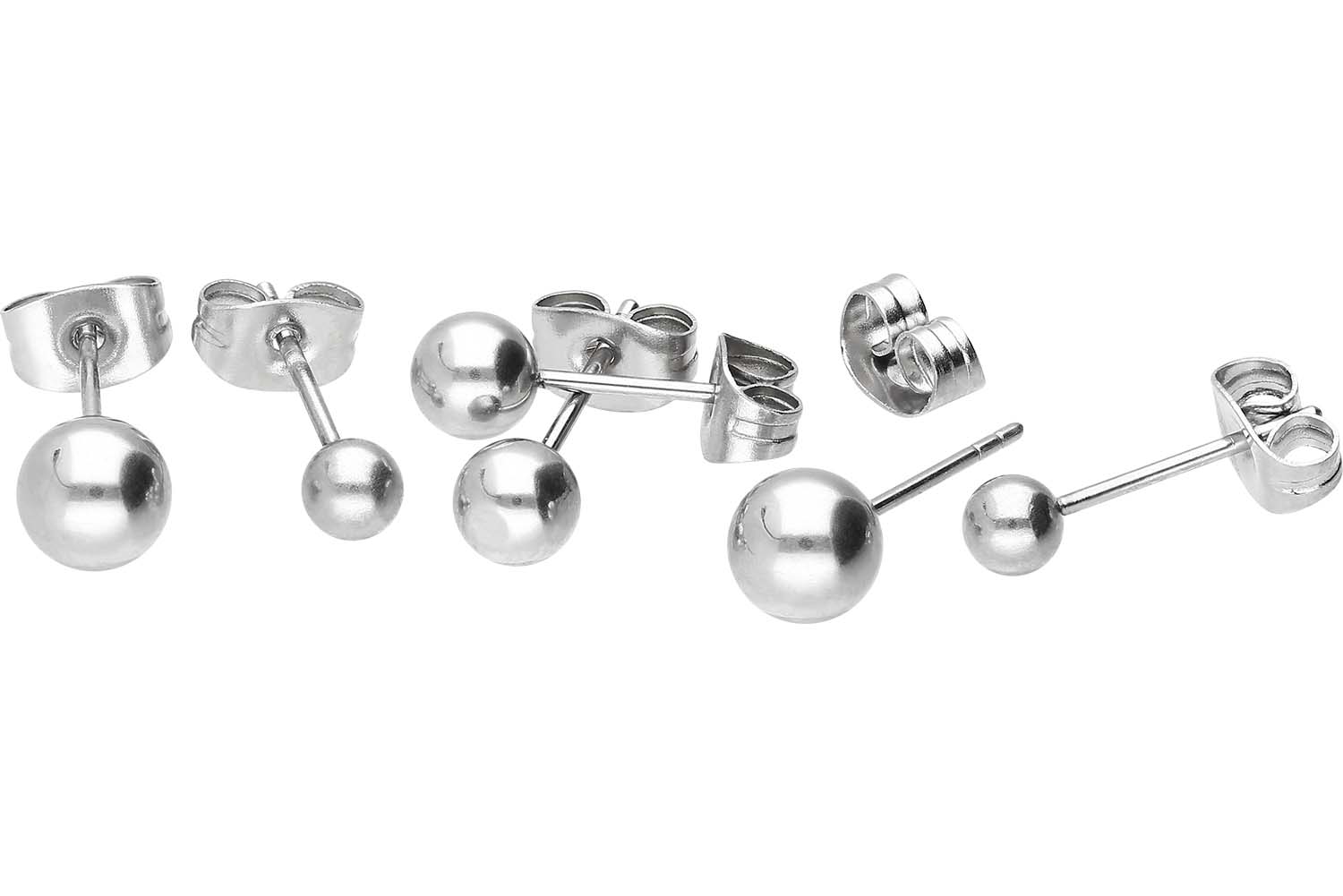 Surgical steel ear studs - highly polished