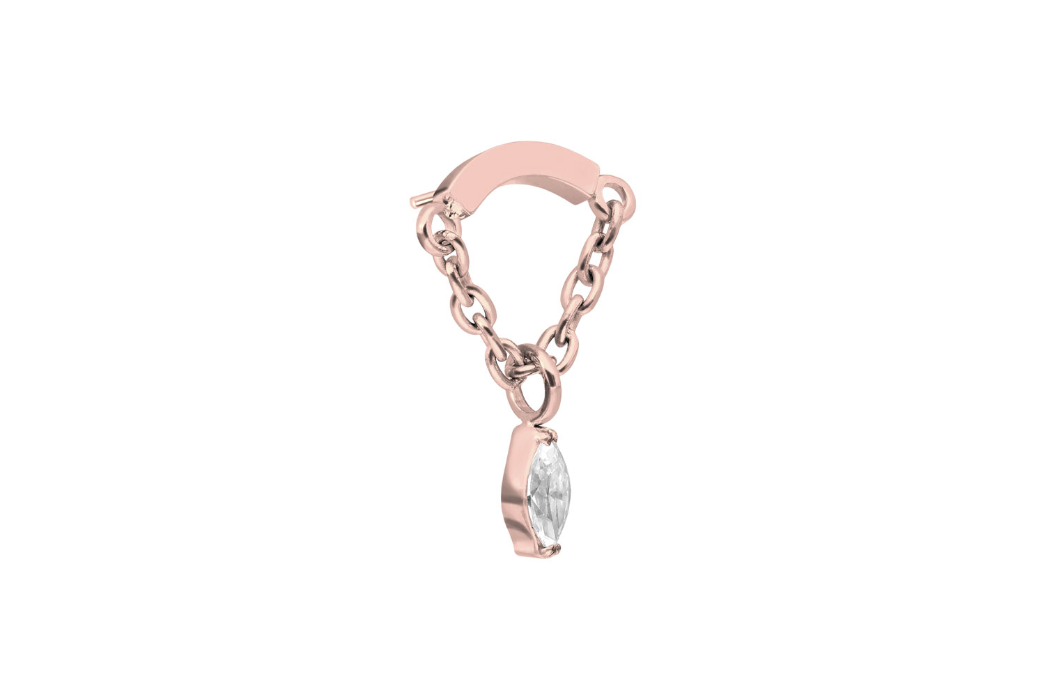 Titanium attachment with push pin ARCH + CHAIN + CRYSTAL DROP
