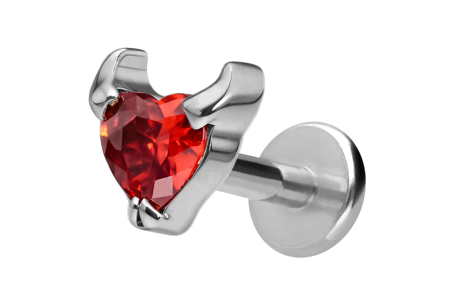 Titan Labret mit Innengewinde TEUFELSHERZ