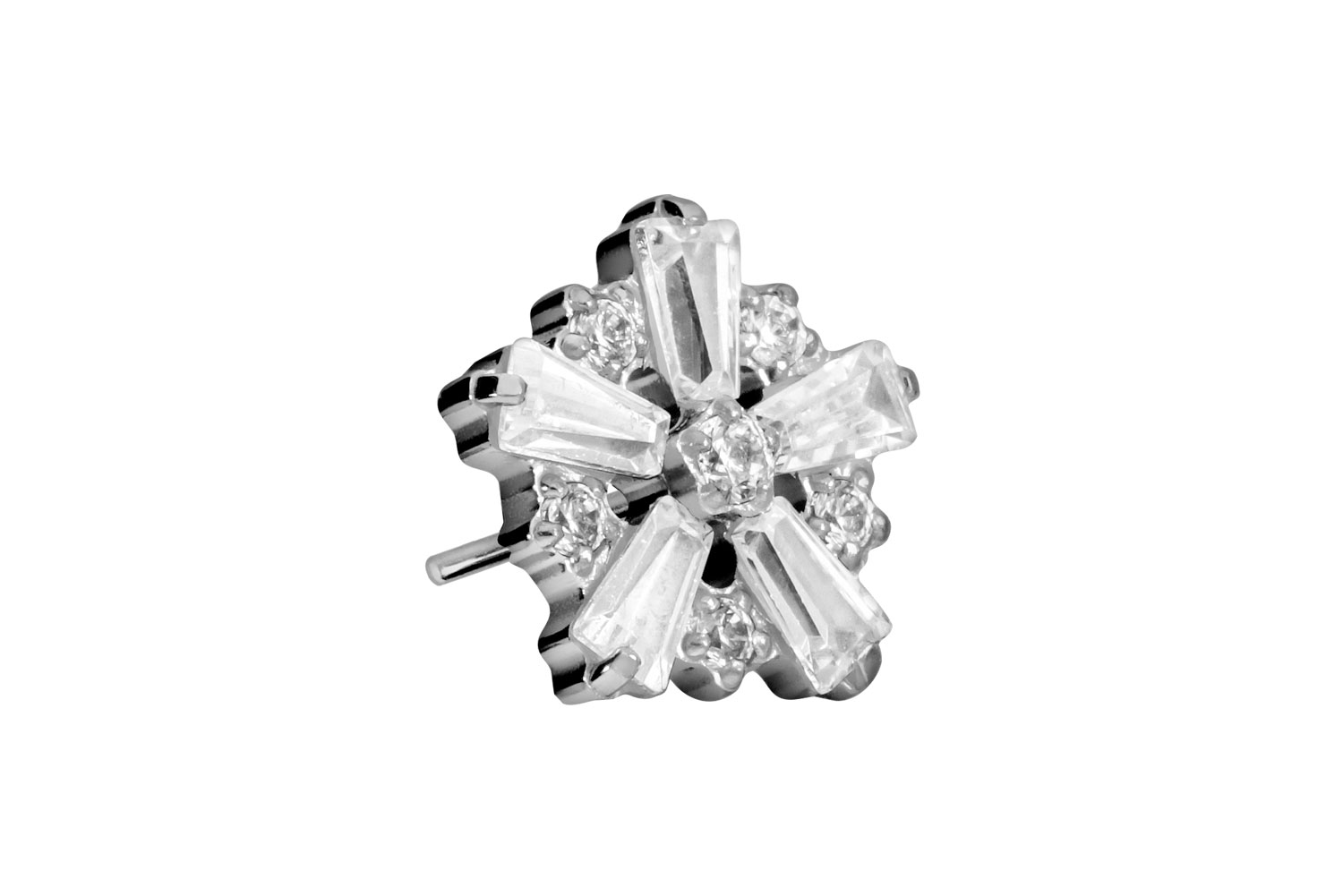 Titanium attachment with push pin SNOWFLAKE