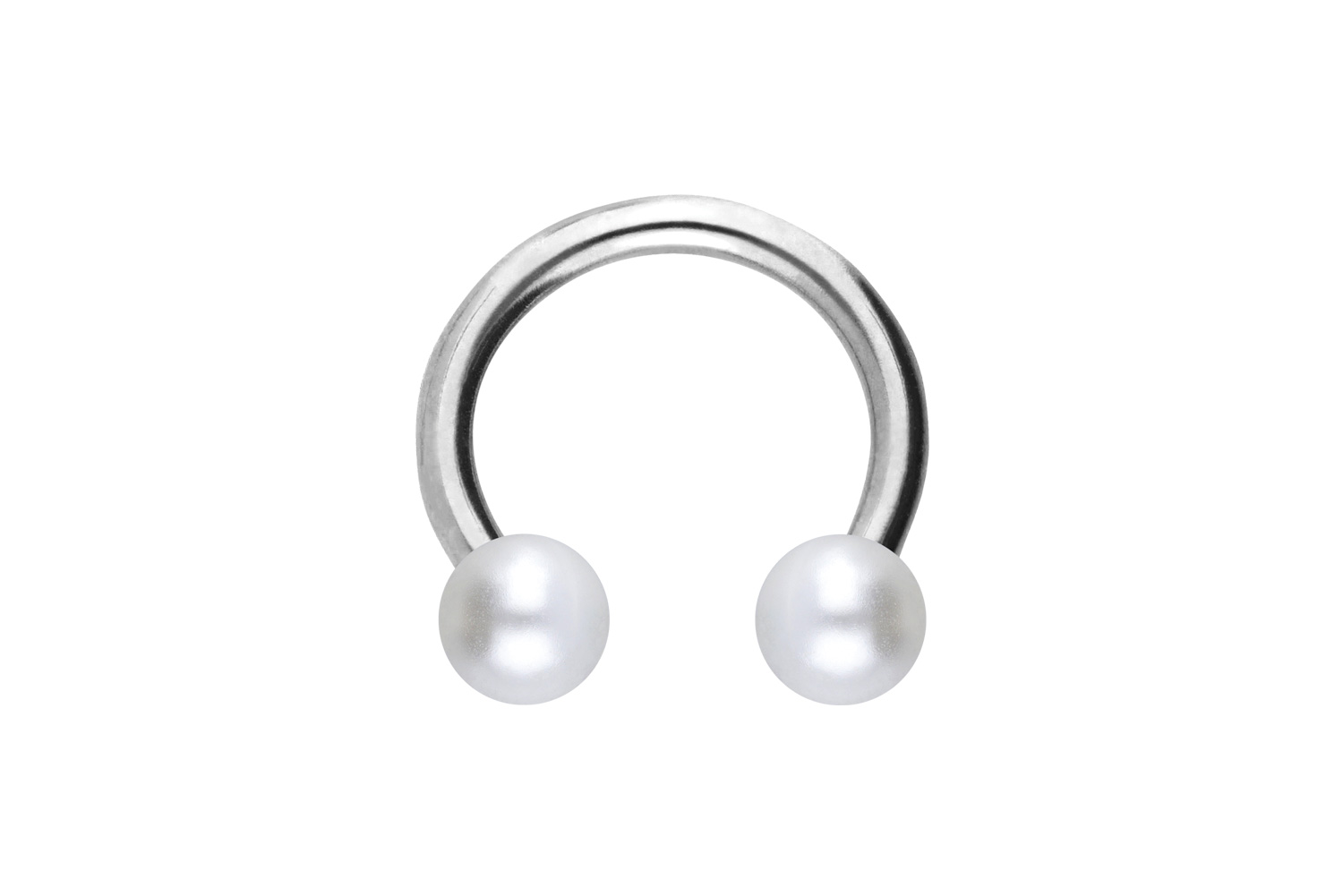 Titanium circular barbell SYNTHETIC PEARLS
