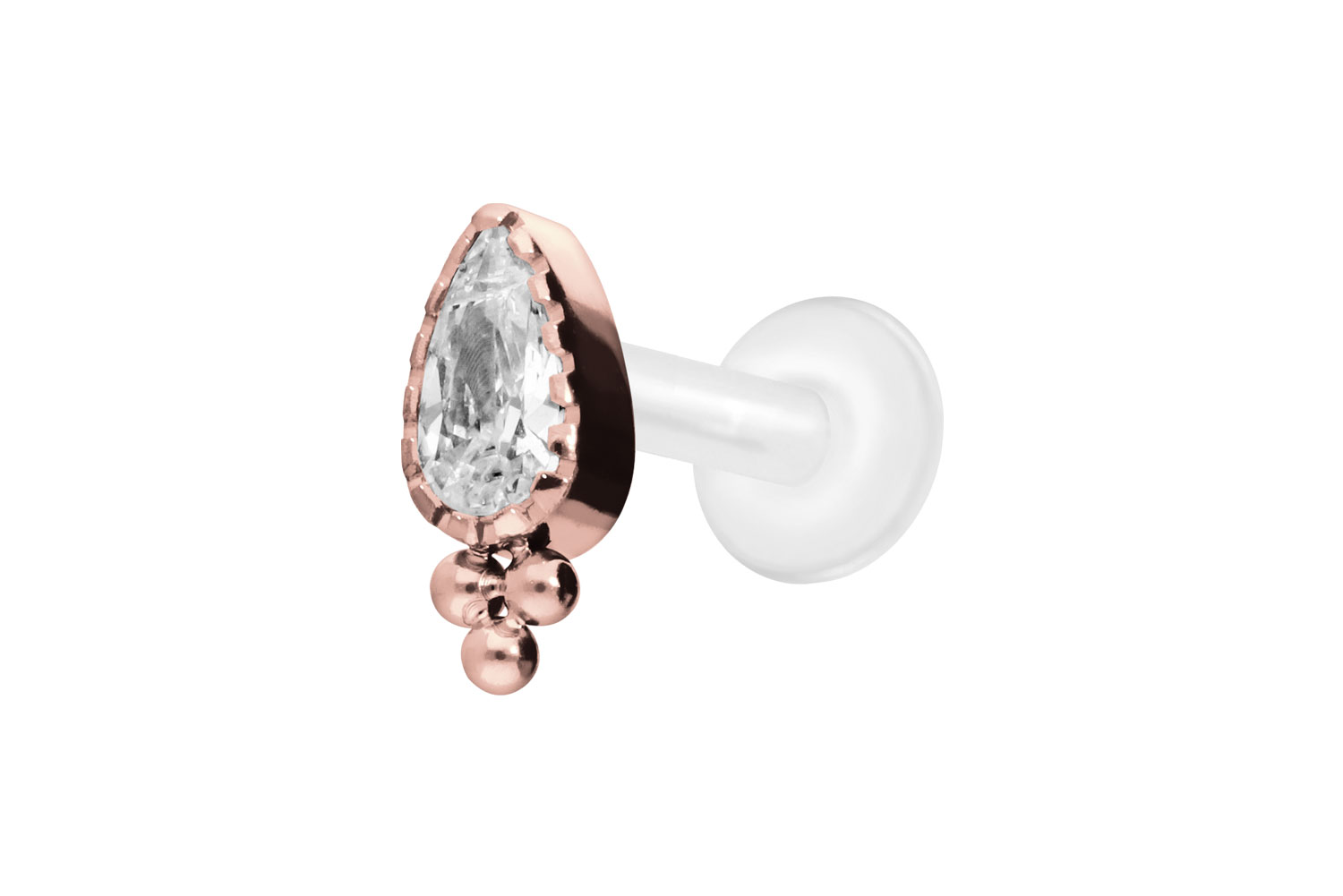 PIERCINGLINE Piercing Stecker PTFE Labret mit Innengewinde + Titan-Aufsatz - Bild 18 von 41