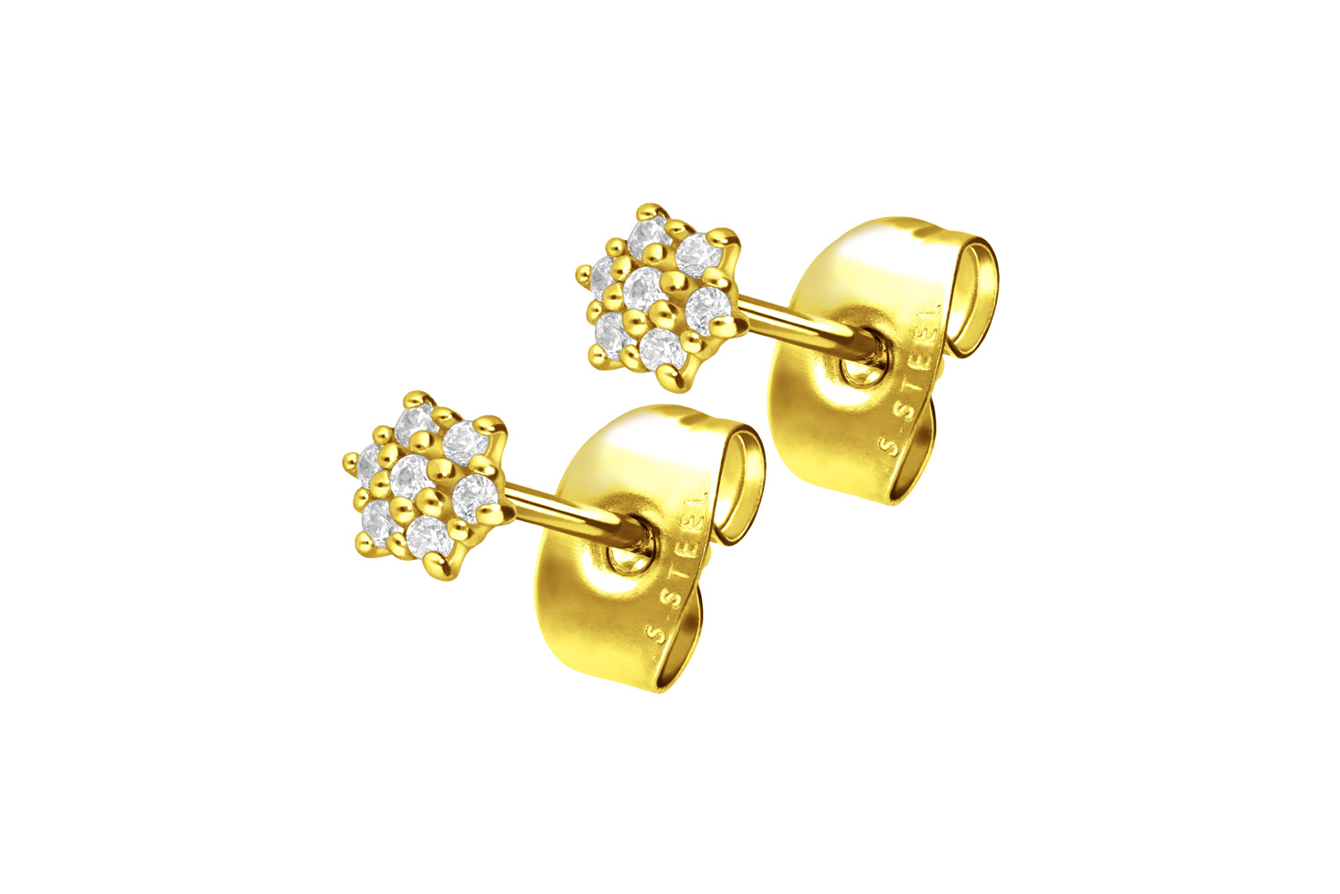 Chirurgenstahl Ohrstecker KRISTALLBLUME