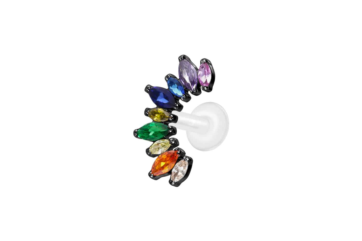 PIERCINGLINE Piercing Stecker PTFE Labret mit Innengewinde + Titan-Aufsatz - Bild 30 von 43