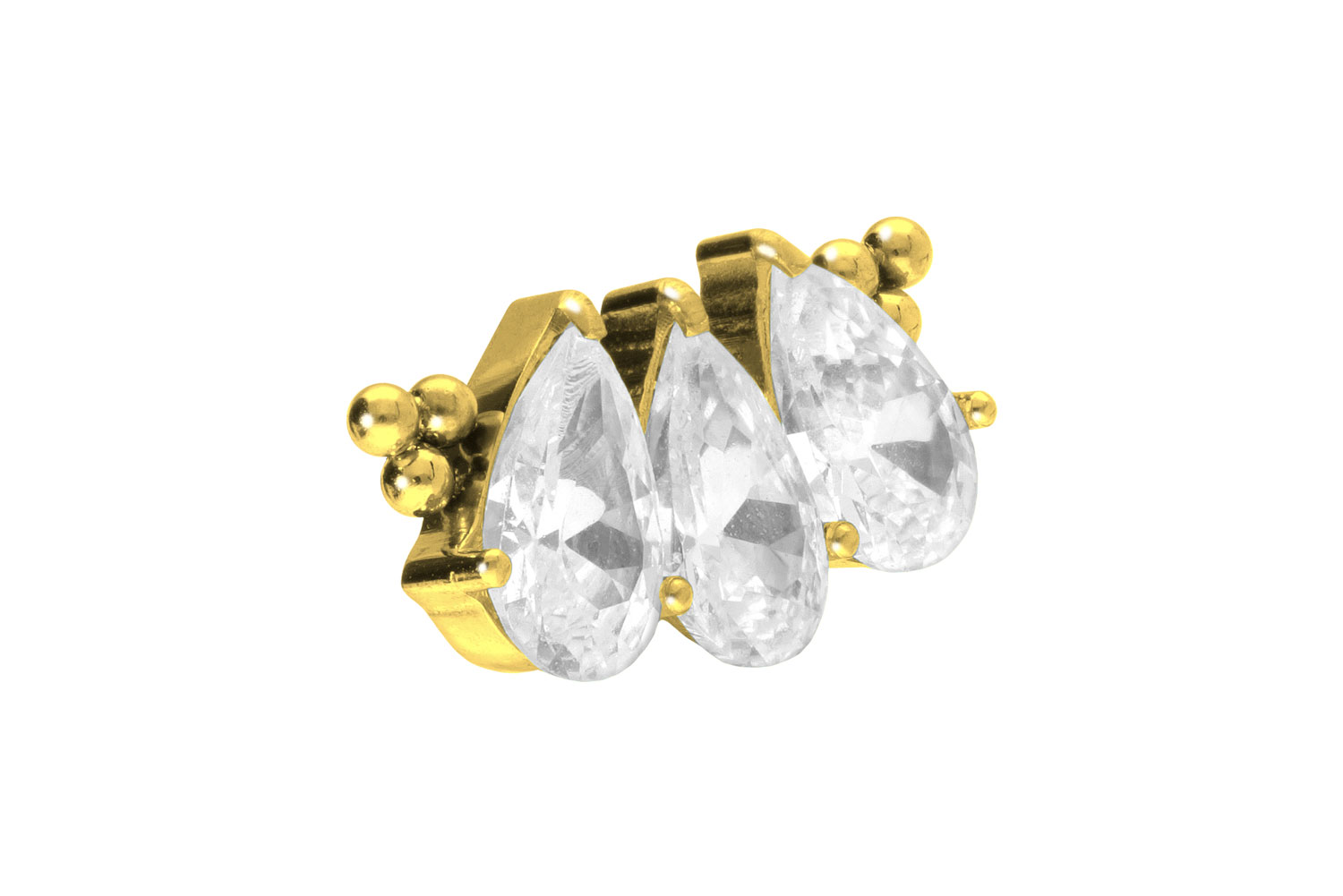 Titanium screw-in attachment with external thread 3 SETTED CRYSTAL DROPS + BALLS ++SALE++