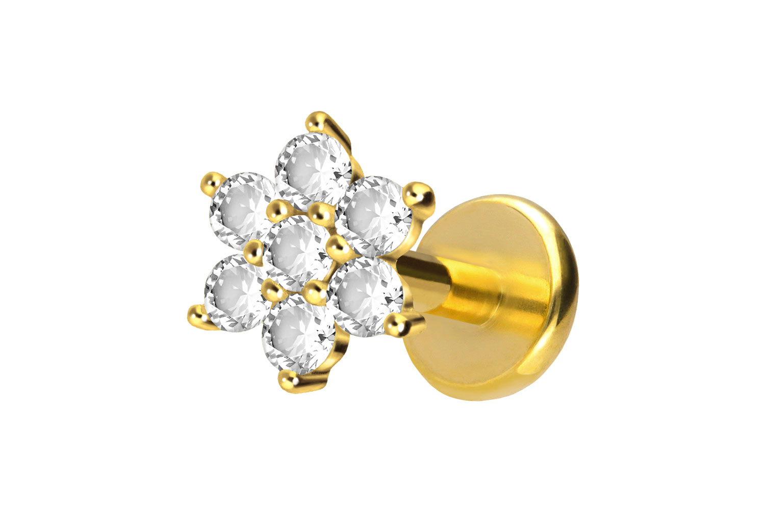 Titan Labret mit Push Fit KRISTALLBLUME Titan Labret mit Push Fit KRISTALLBLUME