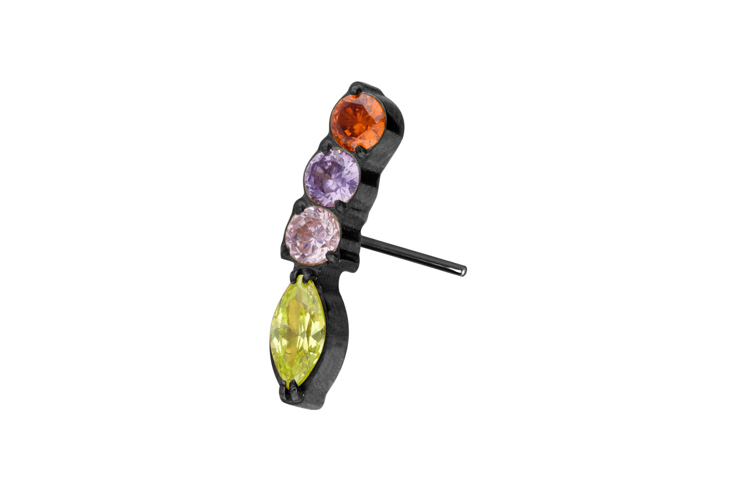 Titanium attachment with push pin MULTICOLORED CRYSTAL ARCH
