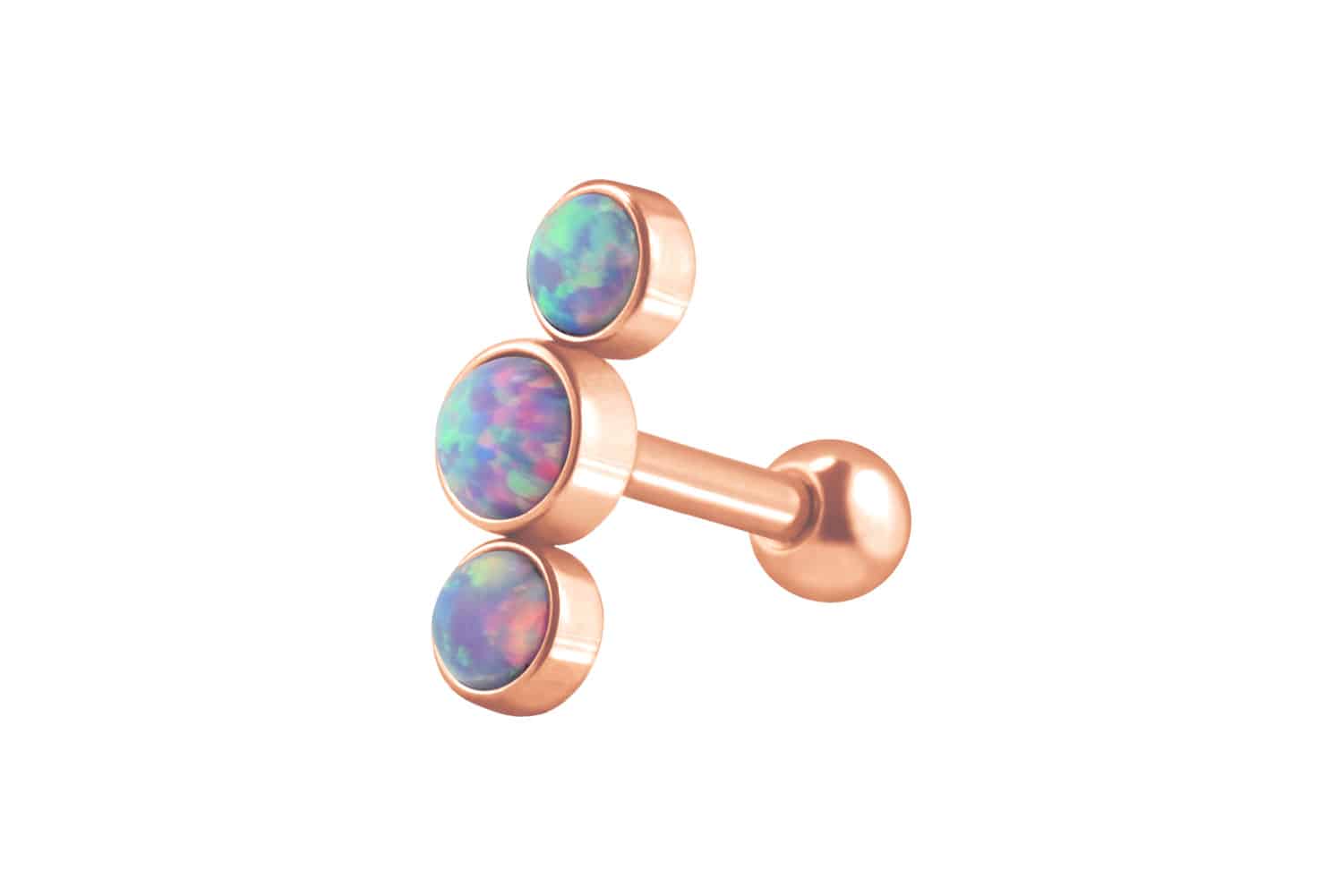 Chirurgenstahl Ohrpiercing 3 SYNTHETISCHE OPALE ++SALE++