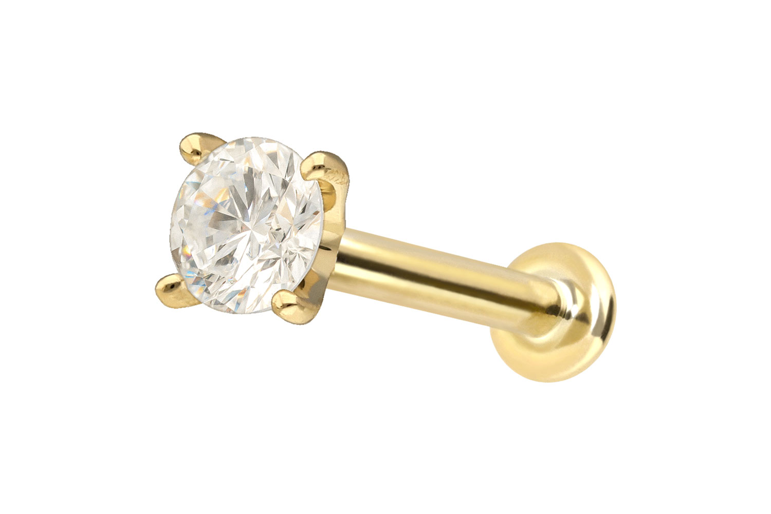 18 Karat Gold Labret mit Innengewinde DIAMANT 18 Karat Gold Labret mit Innengewinde DIAMANT