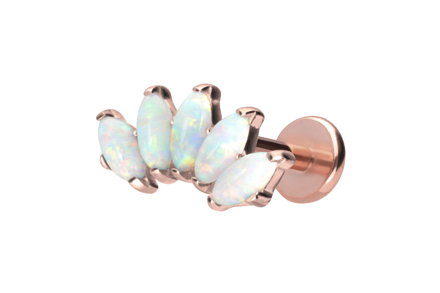 Titanium labret with push fit ARCH + SYNTHETIC OPALS