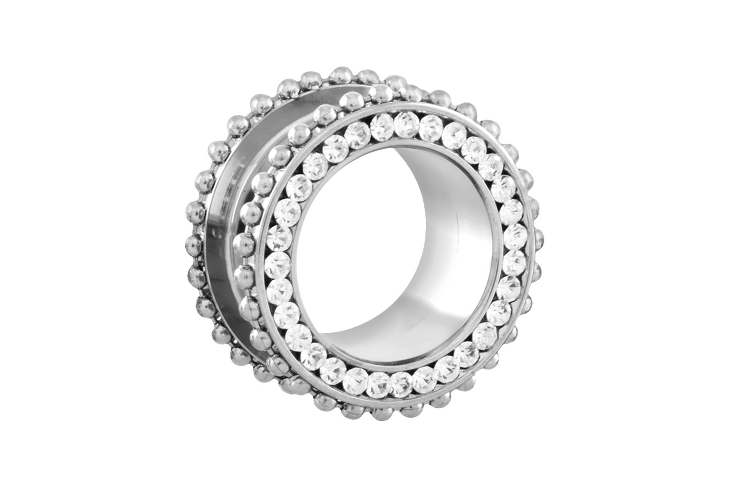Surgical steel tunnel CRYSTAL + BALL BORDER ++SALE++