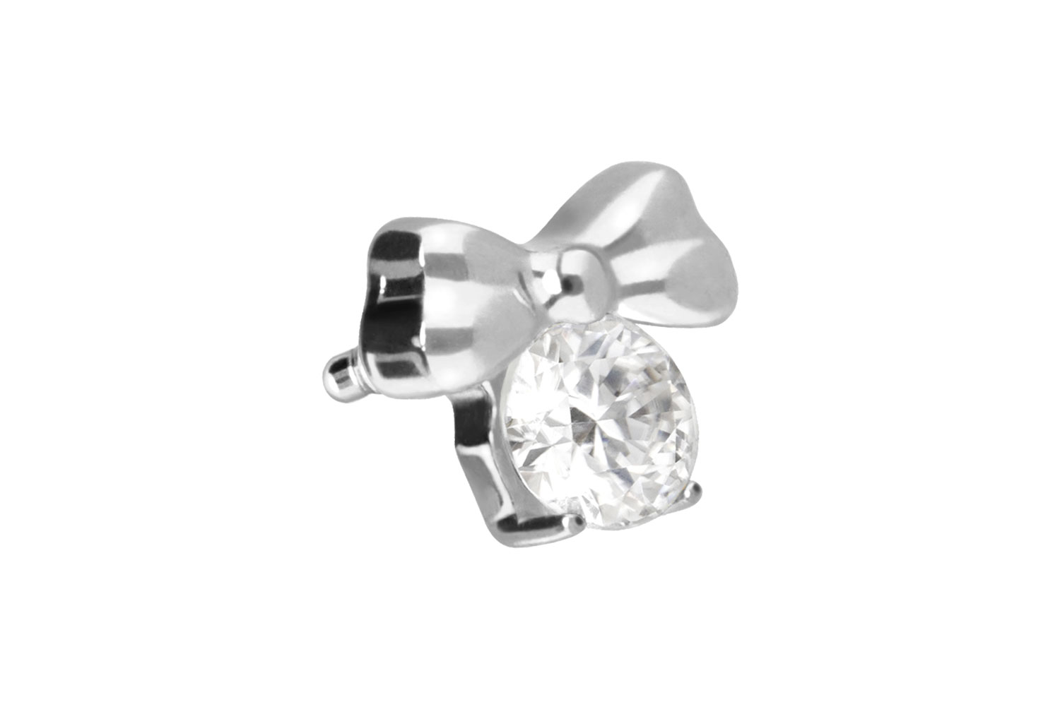 Titanium screw-in attachment with external thread RIBBON + CRYSTAL