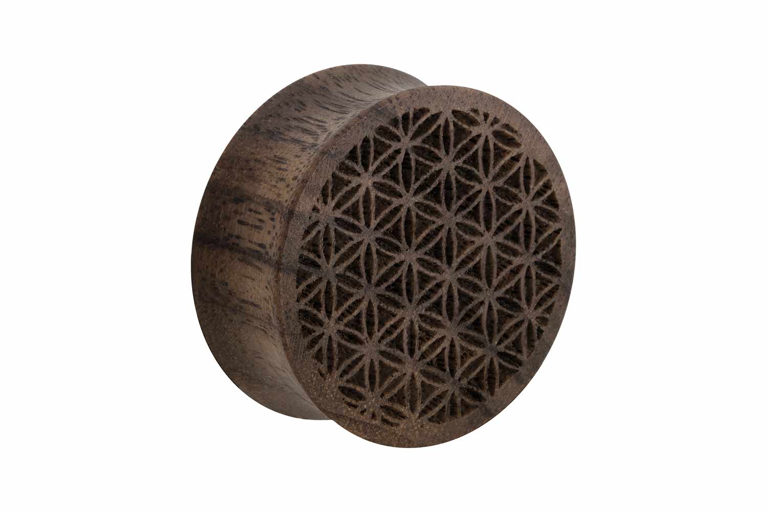 Wood Double Flared Plug FLOWER OF LIFE ++SALE++