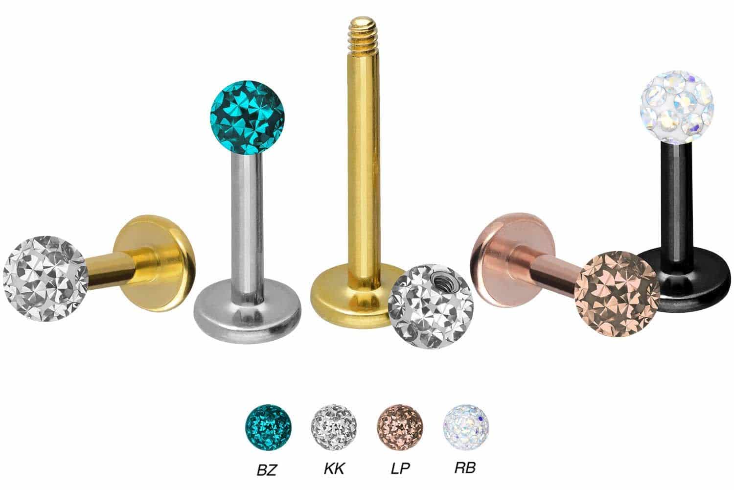 Surgical steel labret EPOXY BALL