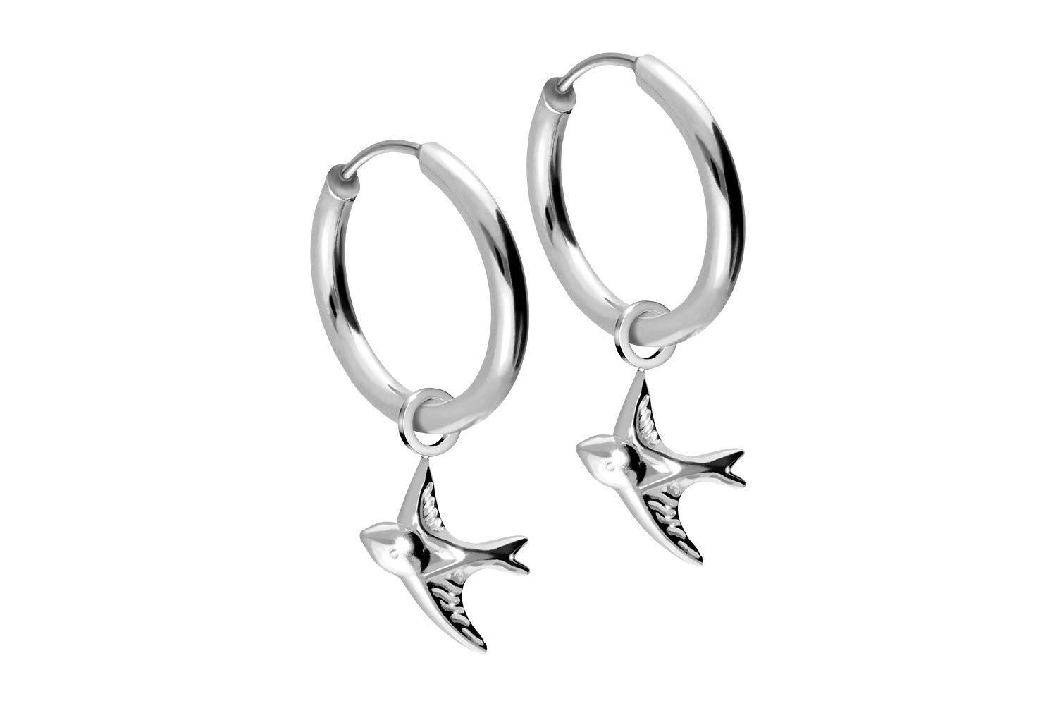 Surgical steel ear clicker creoles SWALLOW
