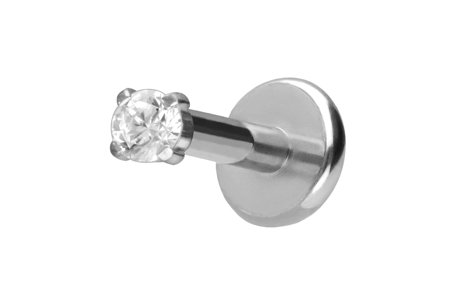 Titan Labret mit Push Fit EINGEFASSTER KRISTALL