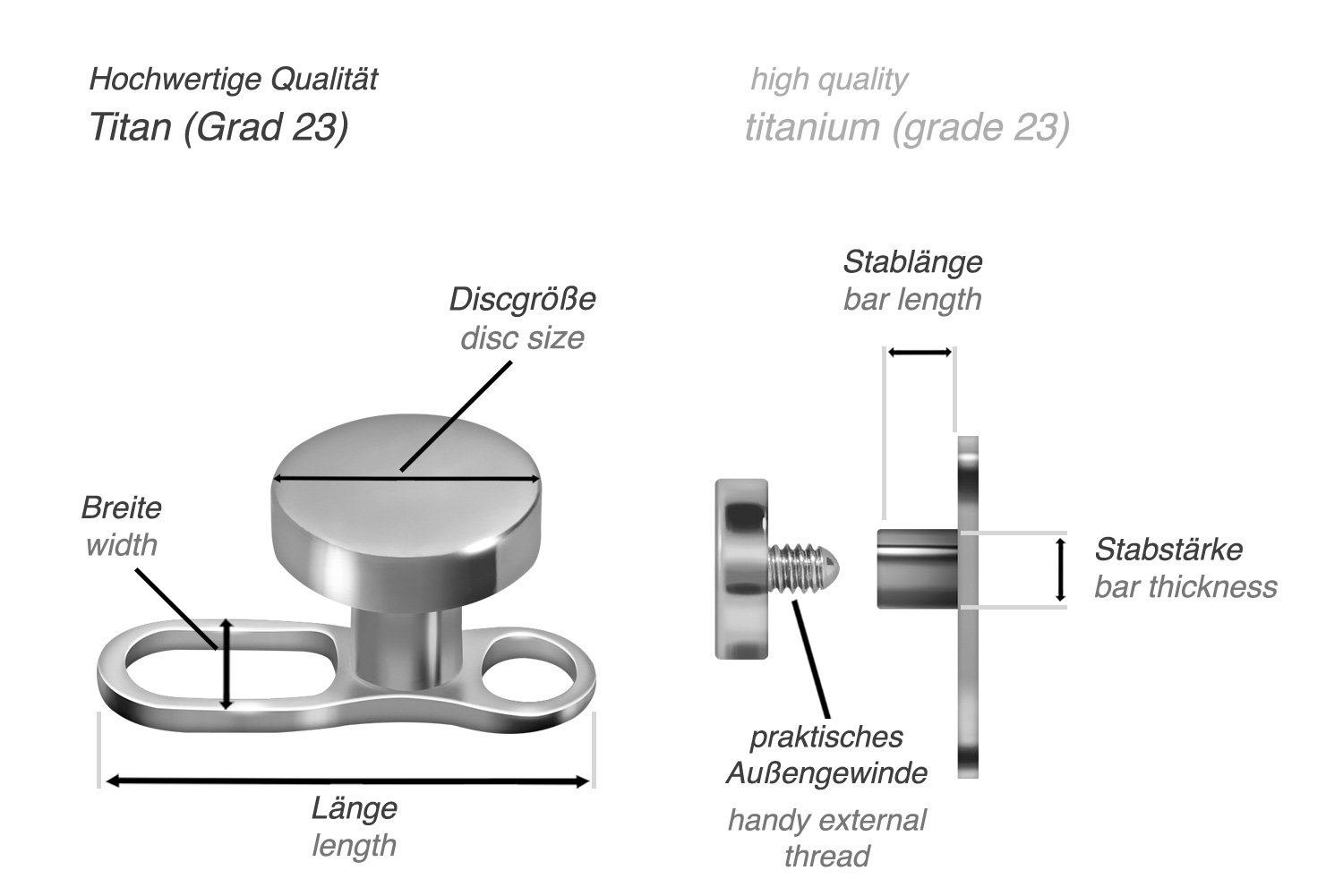 Titanium dermal anchor DISC