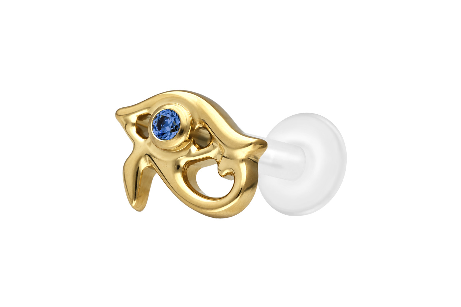 PTFE labret with internal thread + titanium attachment EYE OF HORUS