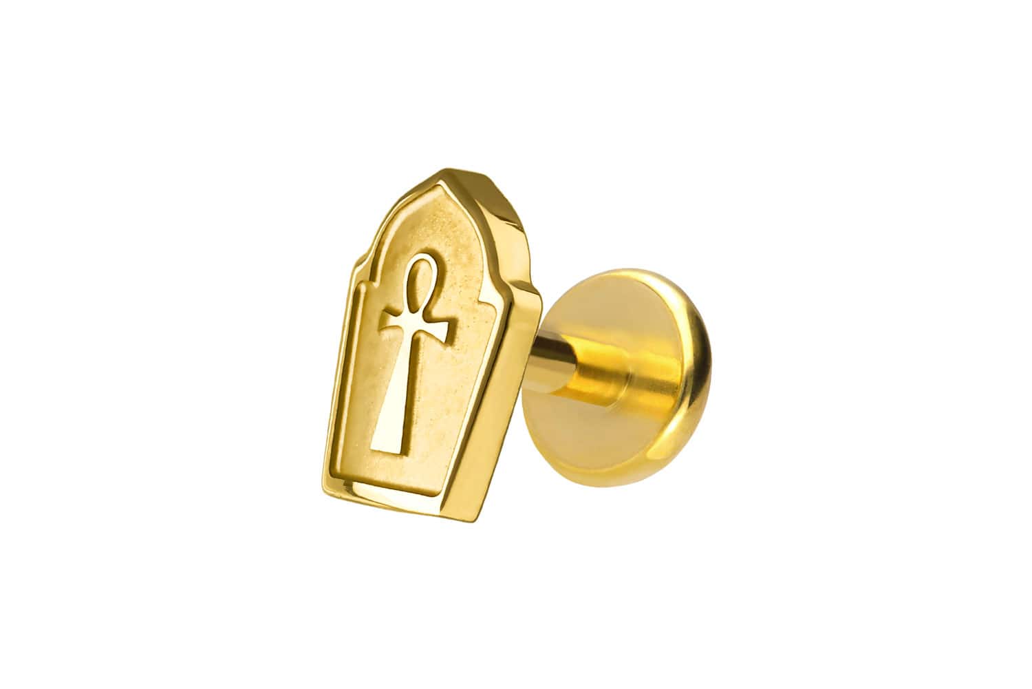 Titanium labret with push fit GRAVESTONE