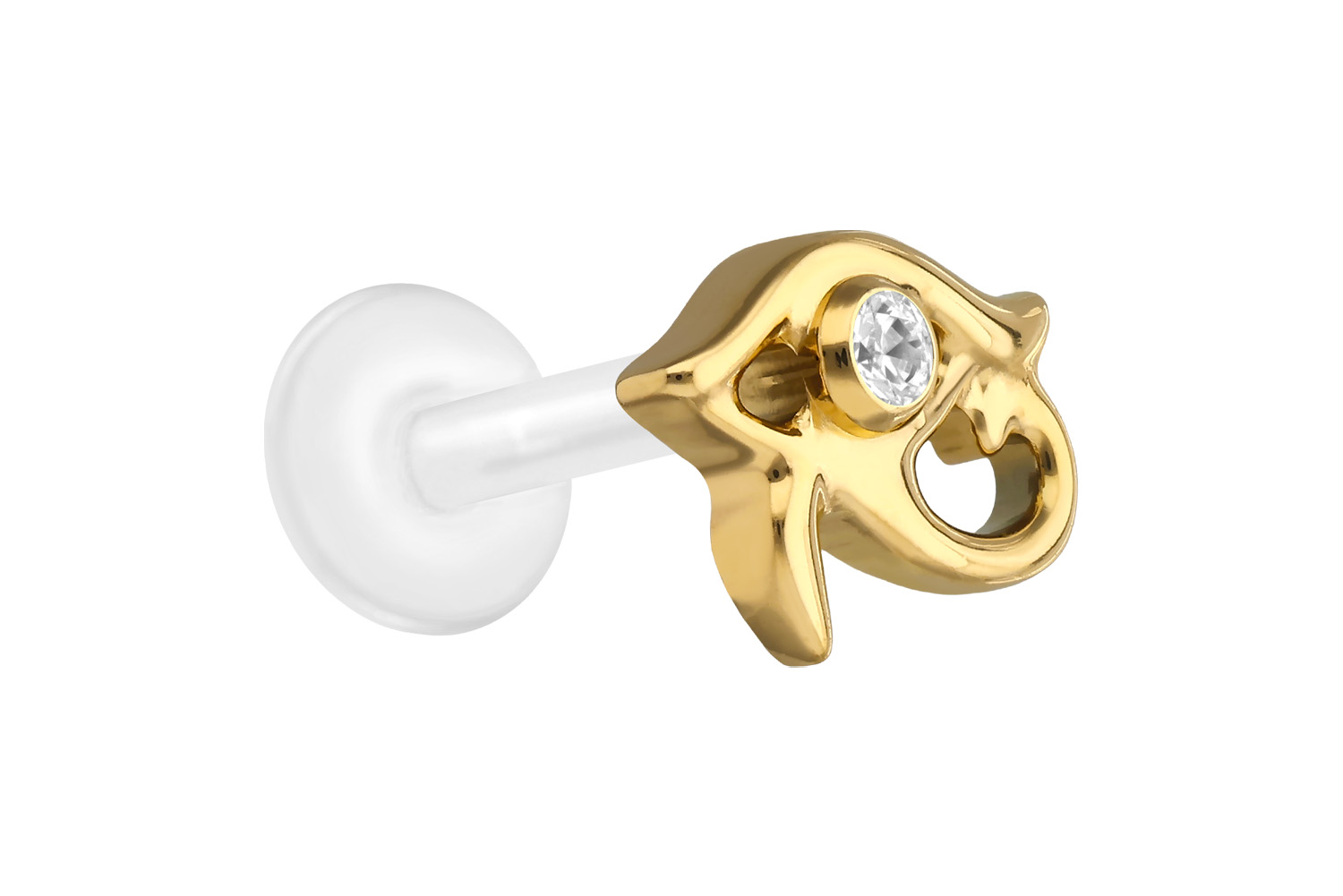 PTFE labret with internal thread + titanium attachment EYE OF HORUS