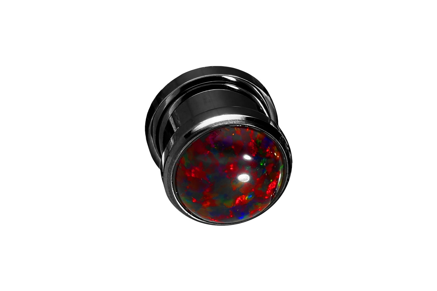 Surgical steel plug SYNTHETIC OPAL ++SALE++