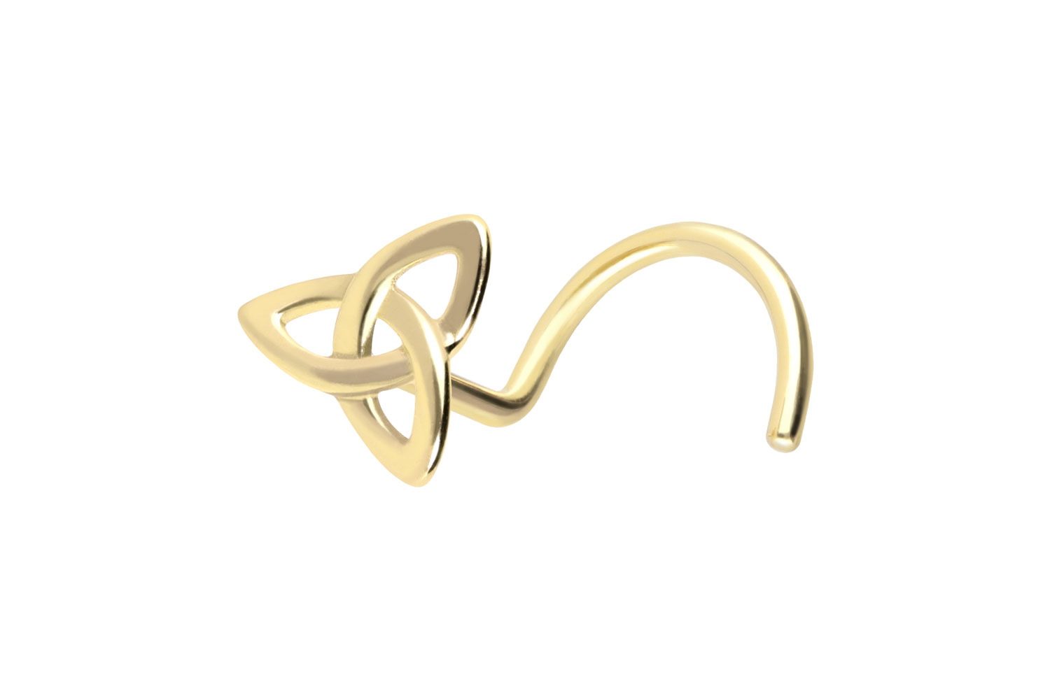 14/18 carat gold nose stud spiral TRISKELION