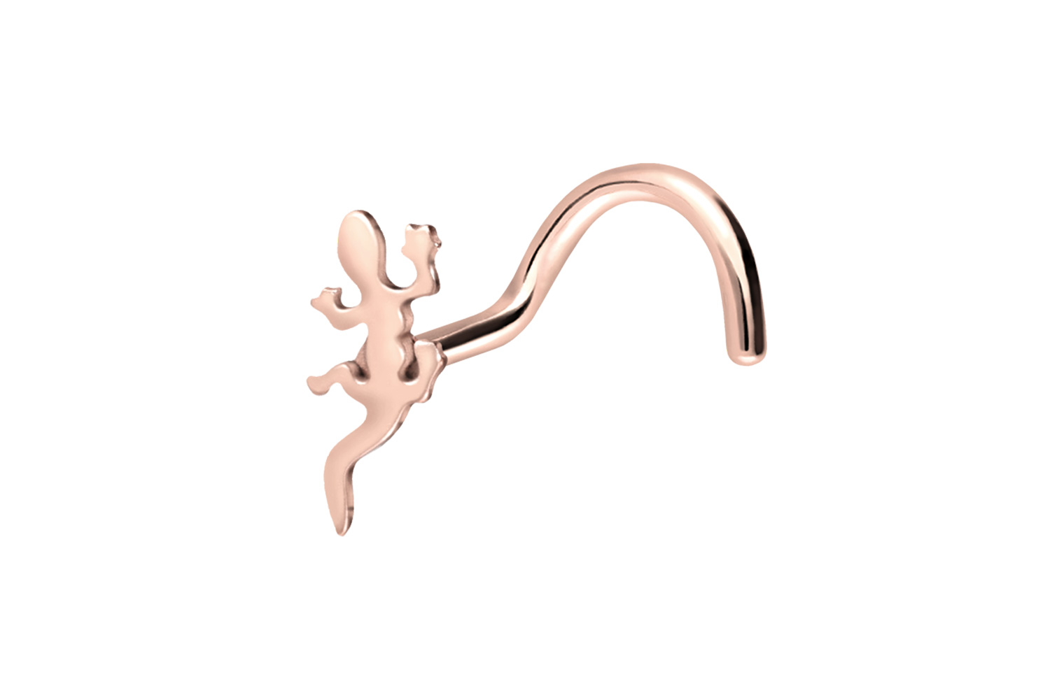 Surgical steel nose stud spiral GECKO