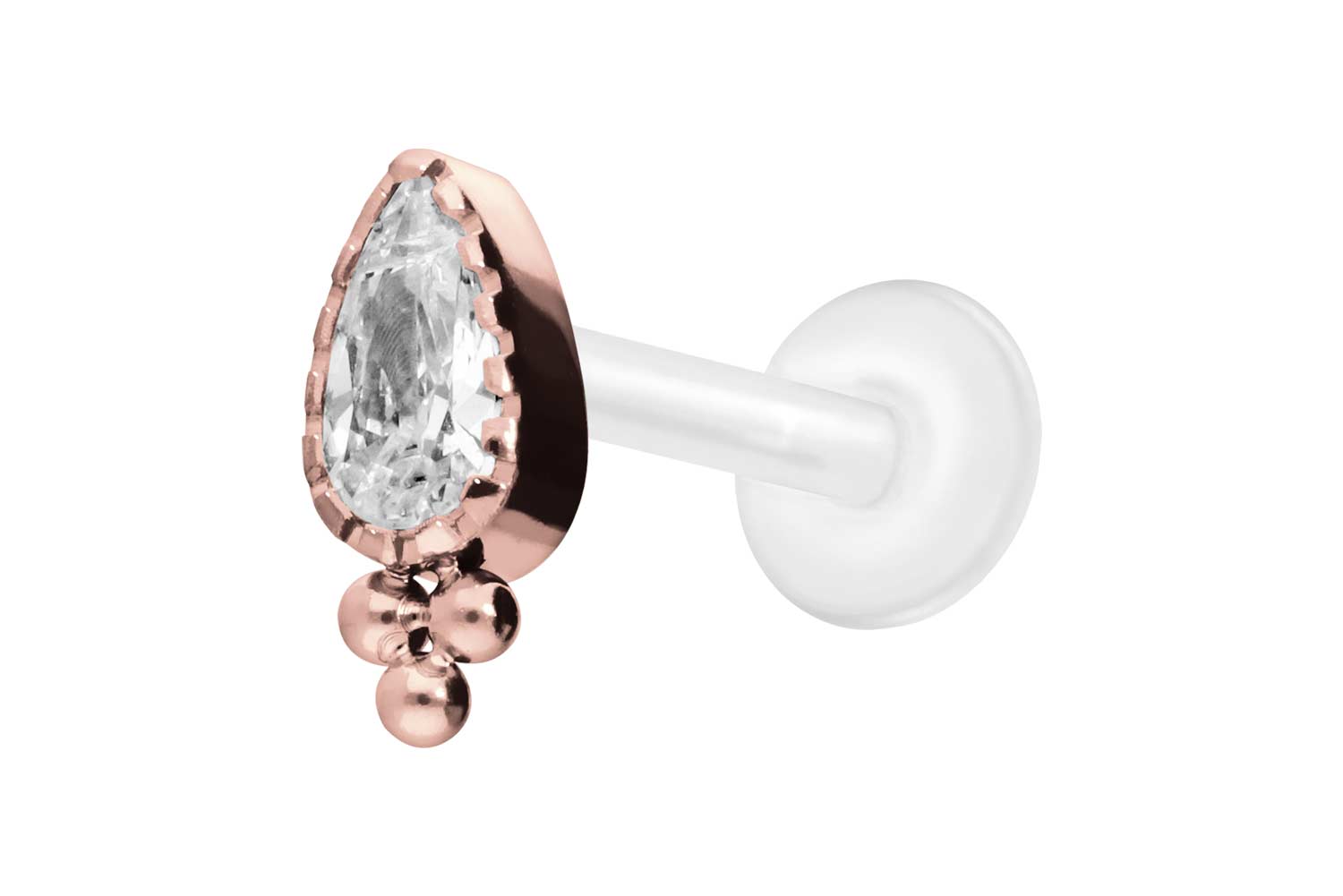 PIERCINGLINE Piercing Stecker PTFE Labret mit Innengewinde + Titan-Aufsatz - Bild 16 von 41
