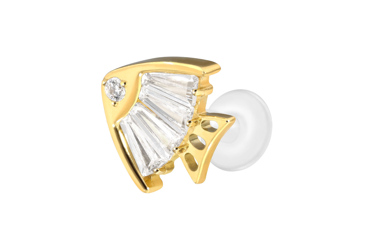 PTFE labret with internal thread + titanium attachment CRYSTAL FISH