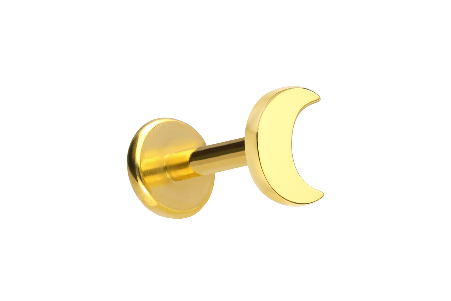 Titanium labret with internal thread + 925 silver attachment MOON