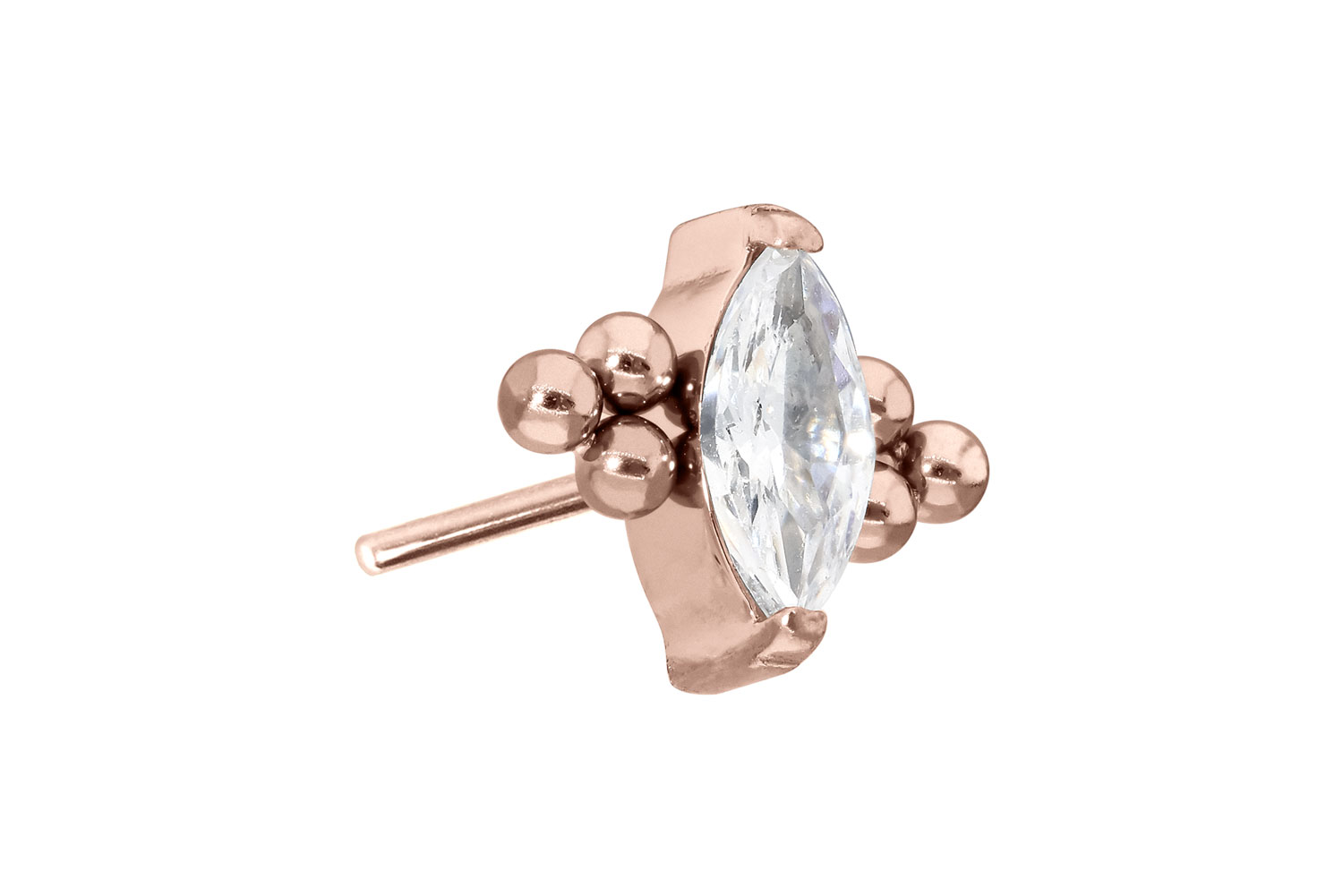 Titanium attachment with push pin CRYSTAL DROP + 6 BALLS