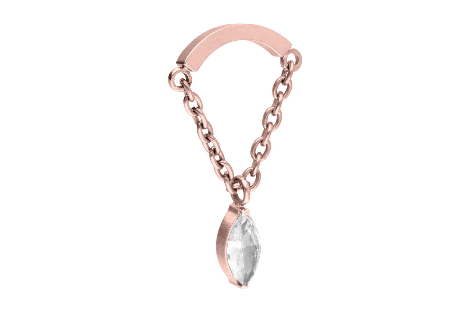 Titanium screw-in attachment with external thread ARCH + CHAIN + CRYSTAL DROP