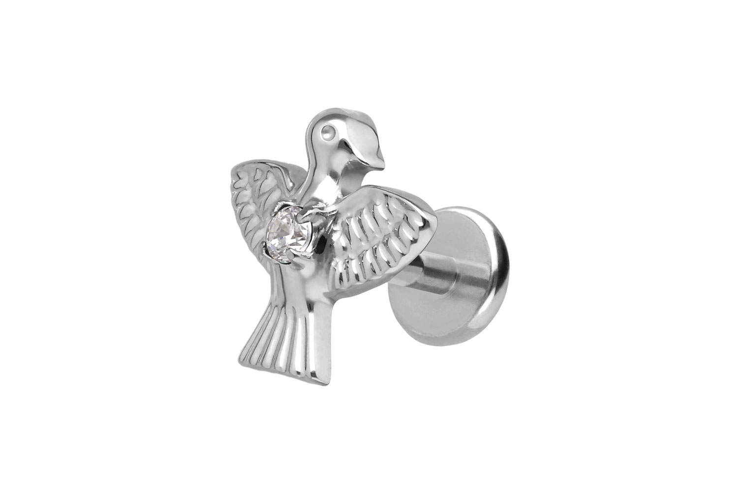 Titanium labret with push fit DOVE