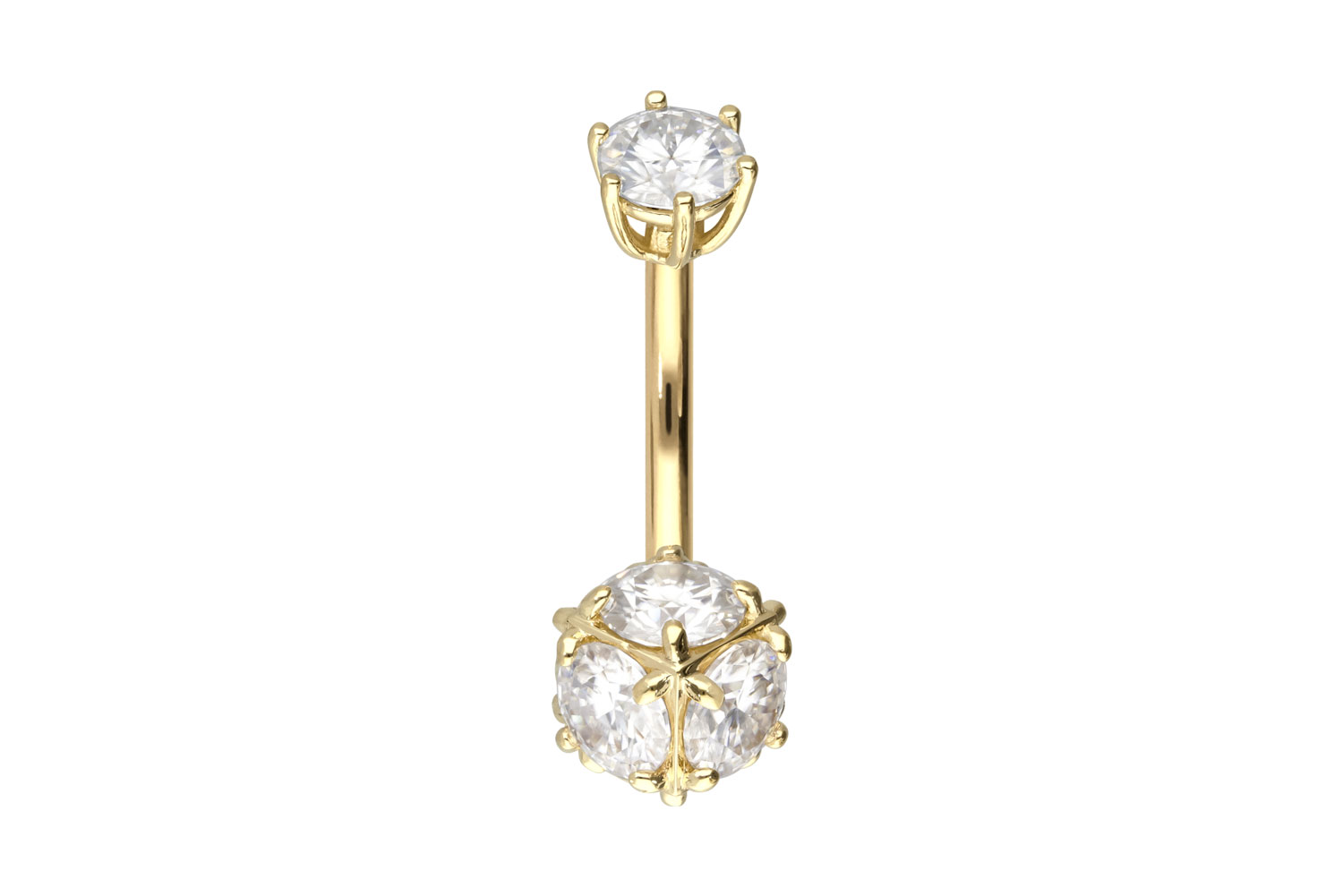 14/18 carat gold bananabell MOISSANITE CUBE