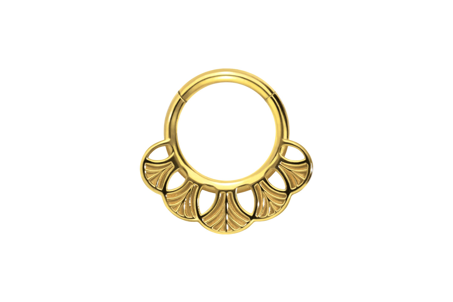 Surgical steel segment ring clicker GINKGO LEAVES