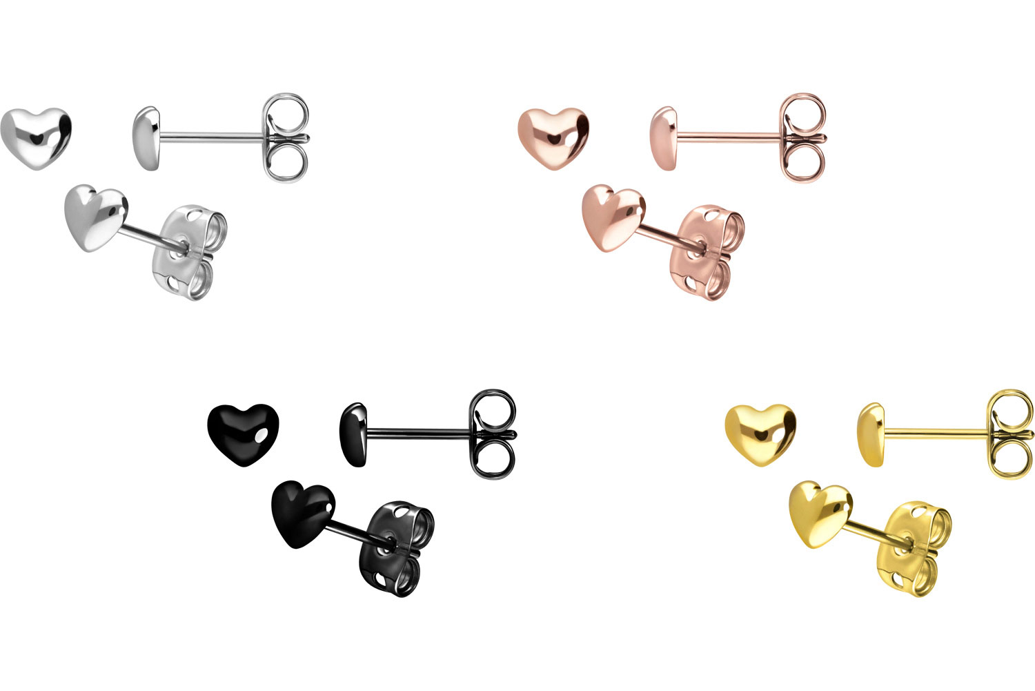 Titanium ear studs HEART