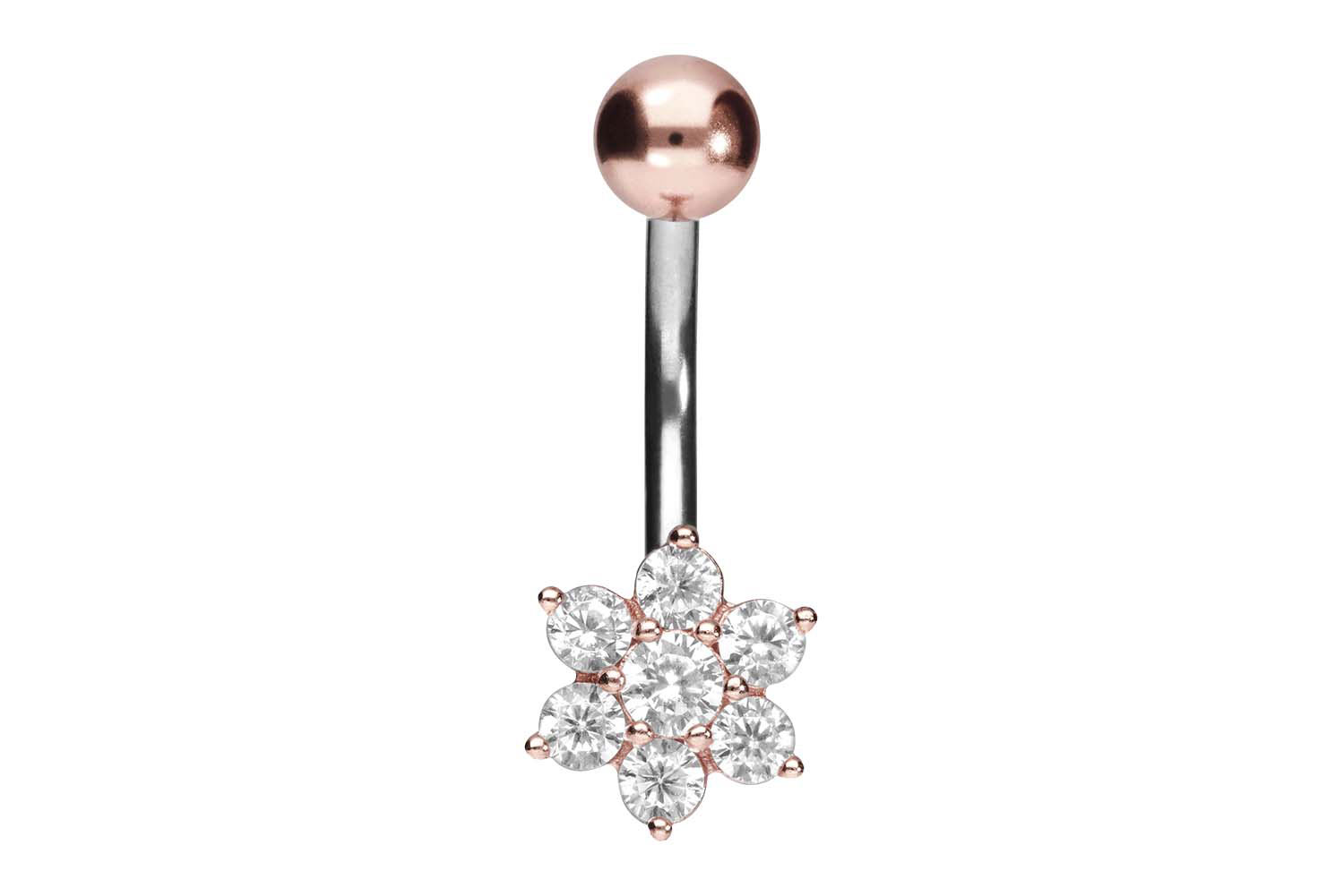 Titan Bananabell mit 925er Silber-Design KRISTALLBLUME