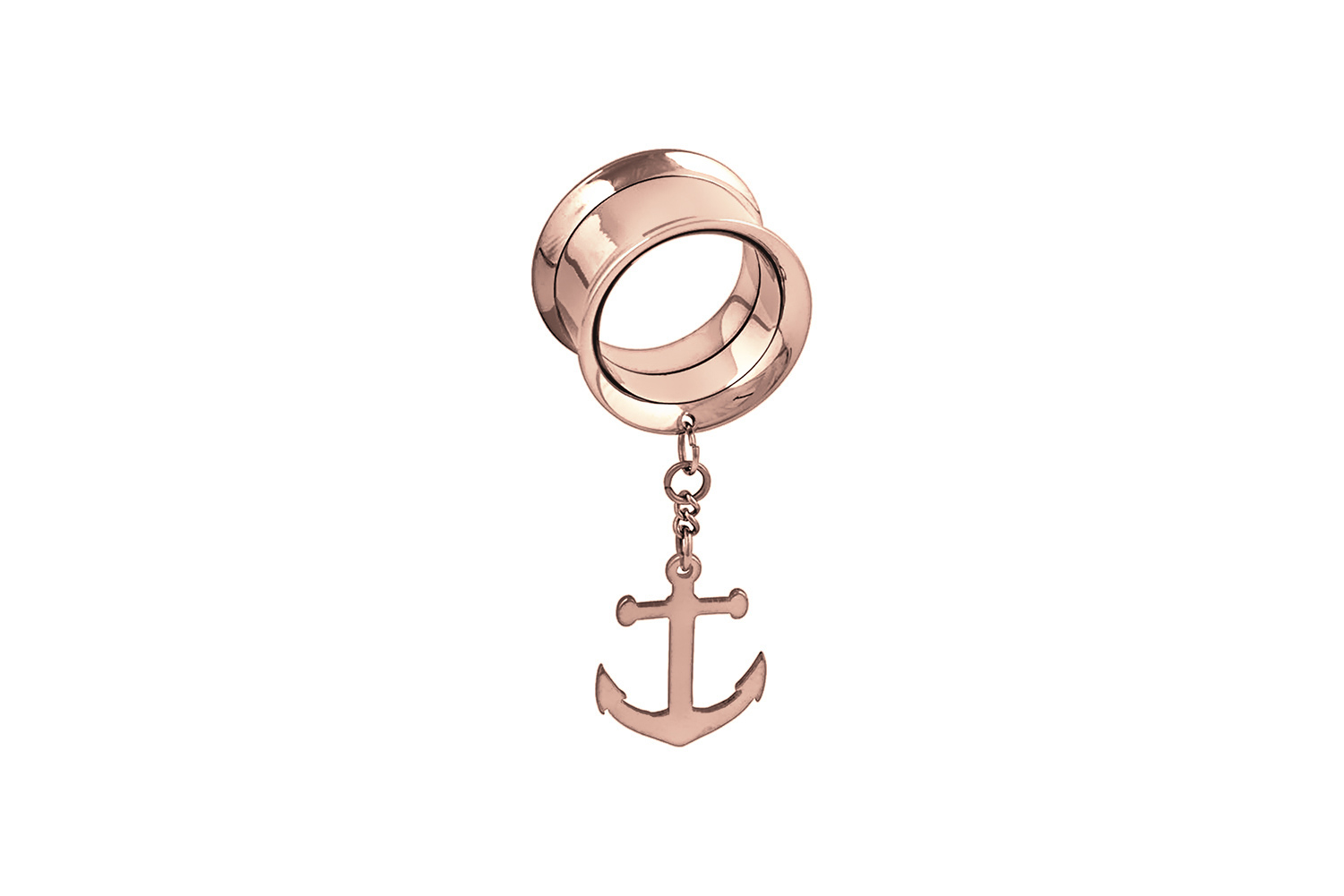 Surgical steel double flared tunnel ANCHOR CHAIN