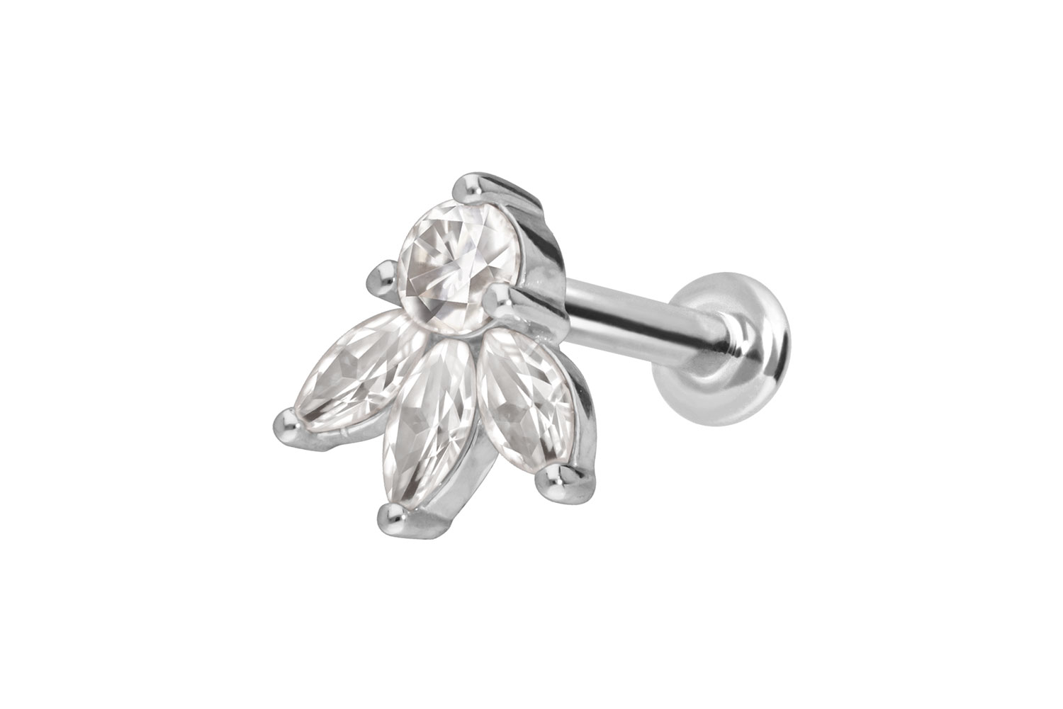 14 carat labret with internal thread LOTUS BLOSSOM