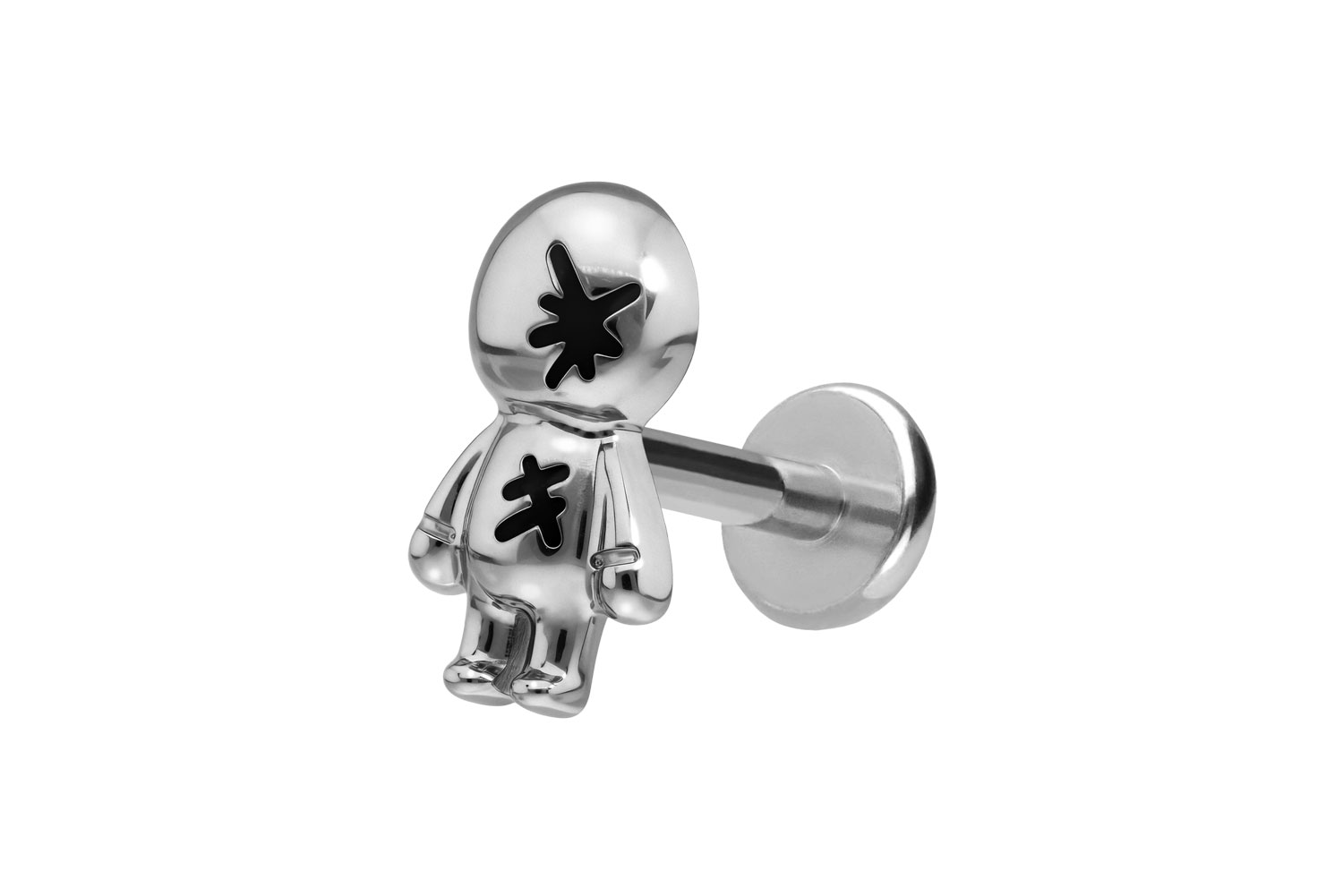 Titanium labret with push fit DOLL